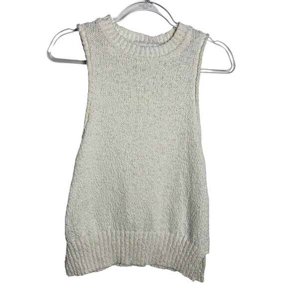 Dissh Knit Sleeveless Sweater Tank Cream Women’s Size Small cotton boucle vest - Picture 9 of 9